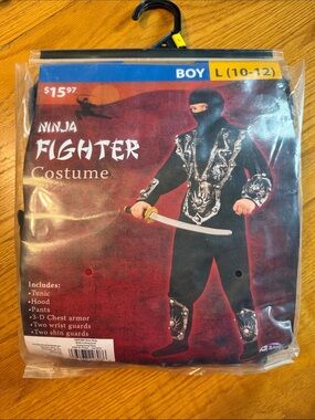 Ninja Fighter Costume for Boys - Black